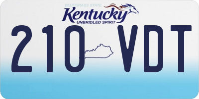 KY license plate 210VDT