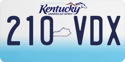 KY license plate 210VDX