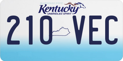 KY license plate 210VEC