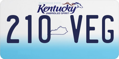 KY license plate 210VEG