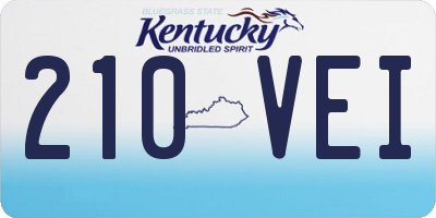 KY license plate 210VEI
