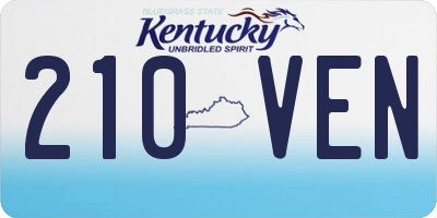 KY license plate 210VEN