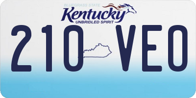 KY license plate 210VEO