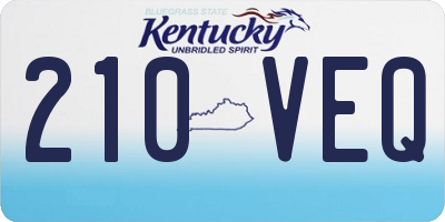 KY license plate 210VEQ