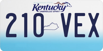 KY license plate 210VEX
