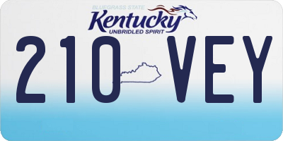KY license plate 210VEY