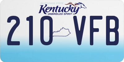 KY license plate 210VFB