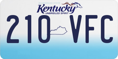 KY license plate 210VFC