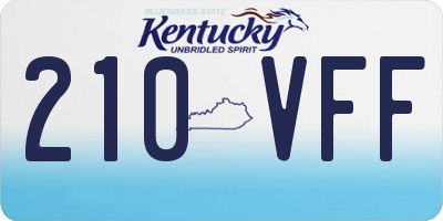 KY license plate 210VFF