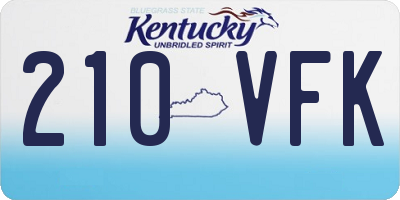 KY license plate 210VFK