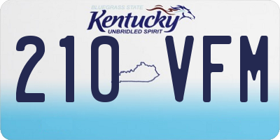 KY license plate 210VFM