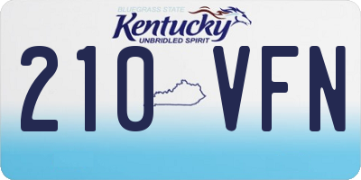 KY license plate 210VFN