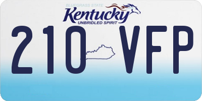 KY license plate 210VFP