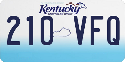 KY license plate 210VFQ