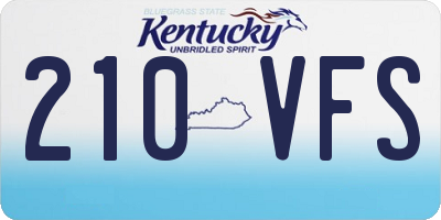 KY license plate 210VFS