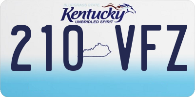 KY license plate 210VFZ