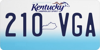 KY license plate 210VGA