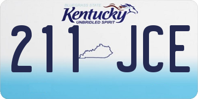 KY license plate 211JCE