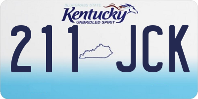 KY license plate 211JCK