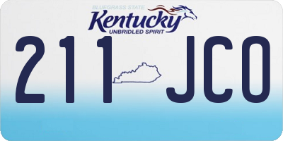 KY license plate 211JCO