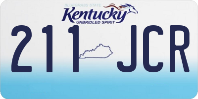 KY license plate 211JCR