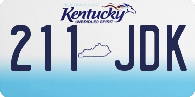 KY license plate 211JDK