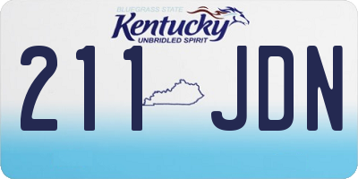 KY license plate 211JDN