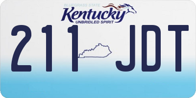 KY license plate 211JDT