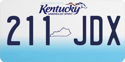 KY license plate 211JDX