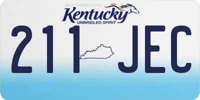 KY license plate 211JEC