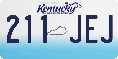 KY license plate 211JEJ