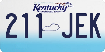 KY license plate 211JEK
