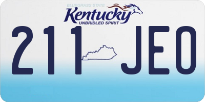KY license plate 211JEO