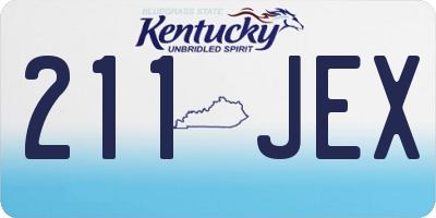 KY license plate 211JEX