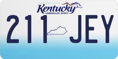 KY license plate 211JEY