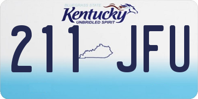 KY license plate 211JFU