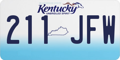 KY license plate 211JFW