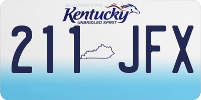 KY license plate 211JFX