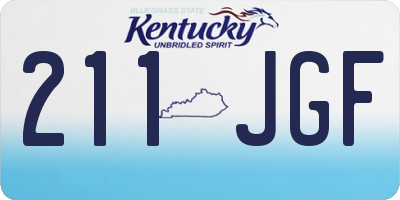 KY license plate 211JGF