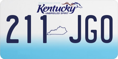 KY license plate 211JGO