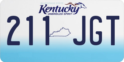 KY license plate 211JGT