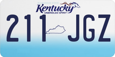 KY license plate 211JGZ