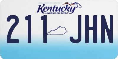 KY license plate 211JHN