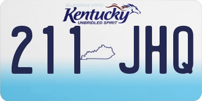 KY license plate 211JHQ