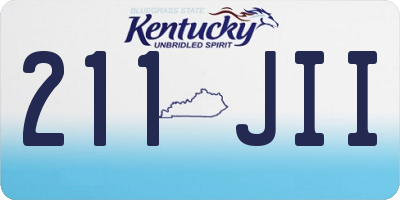 KY license plate 211JII