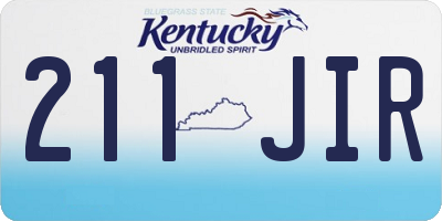 KY license plate 211JIR