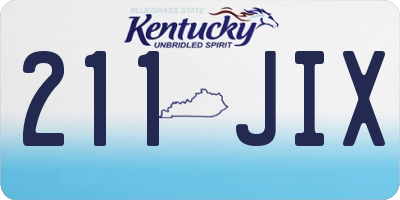 KY license plate 211JIX