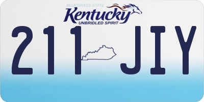 KY license plate 211JIY