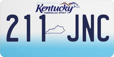KY license plate 211JNC