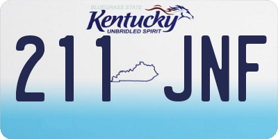 KY license plate 211JNF